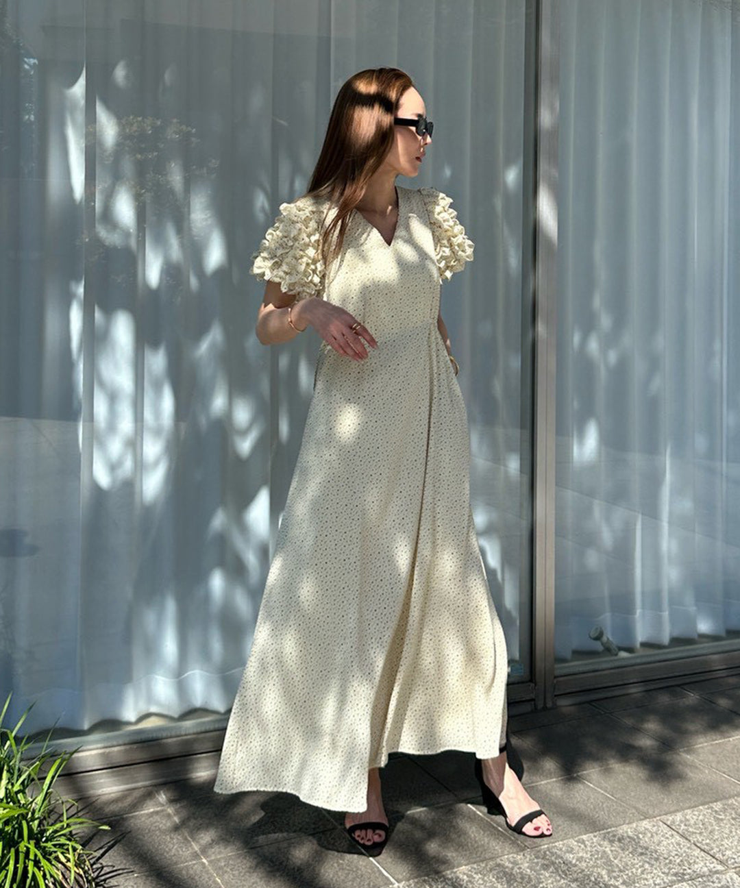 Color Dot Frill Dress