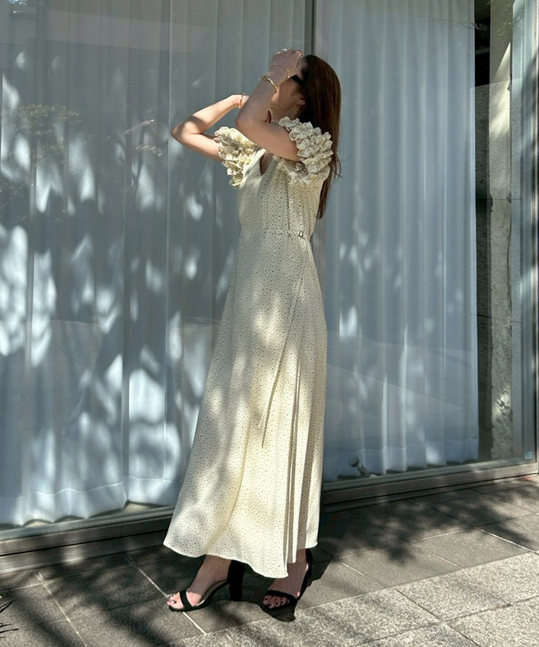 Color Dot Frill Dress