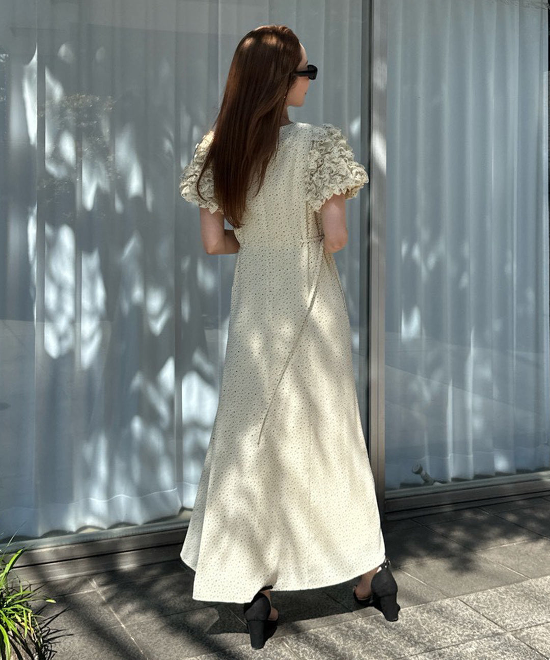 Color Dot Frill Dress