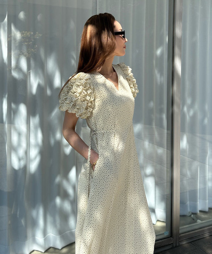 Color Dot Frill Dress