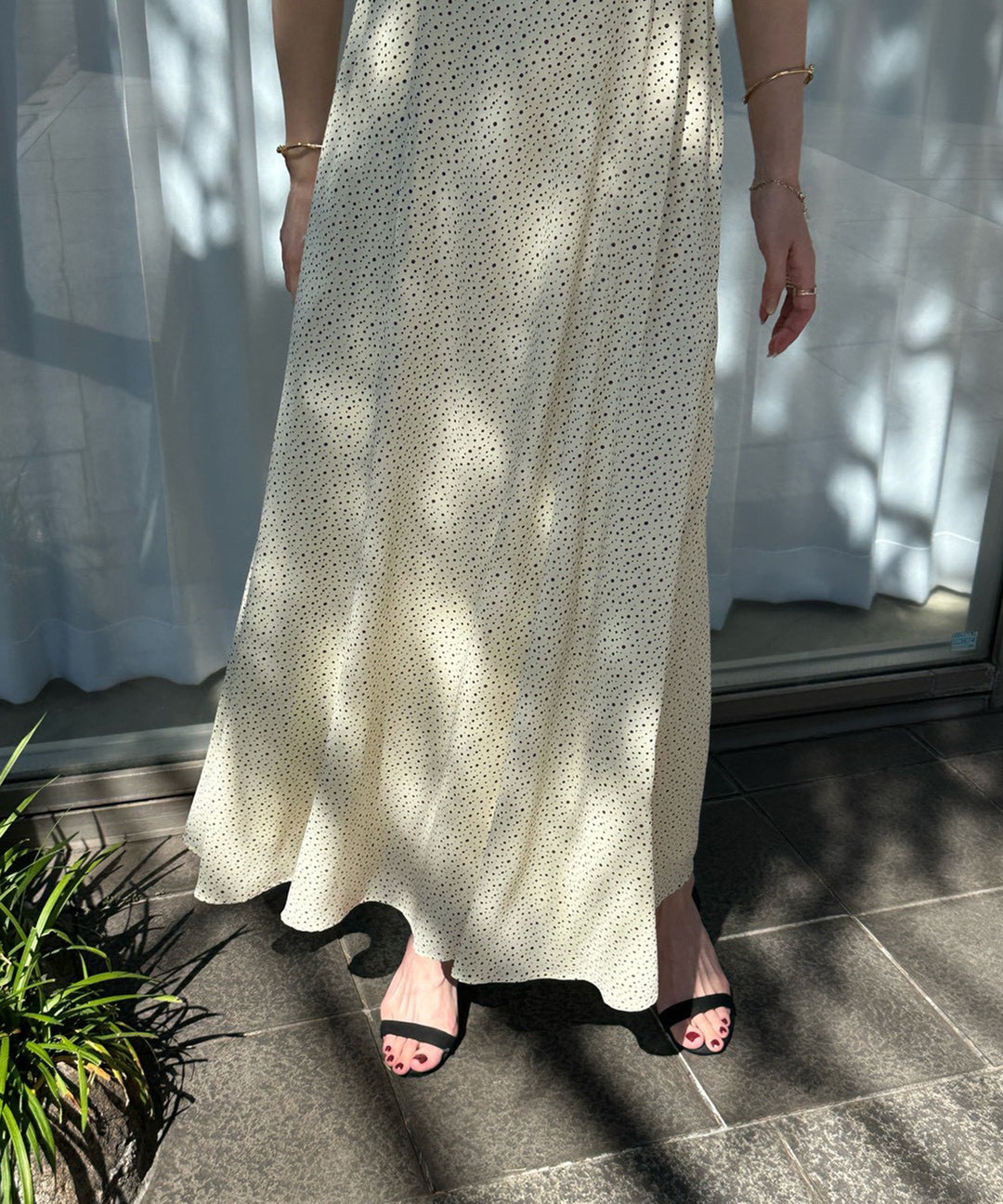 Color Dot Frill Dress