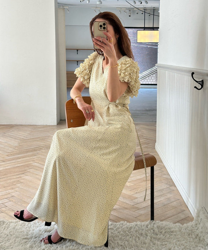Color Dot Frill Dress