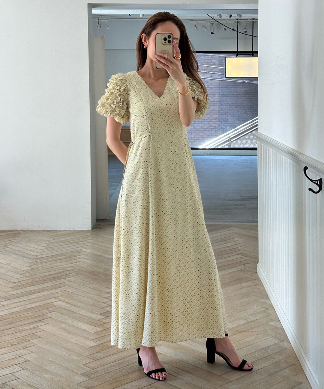 Color Dot Frill Dress