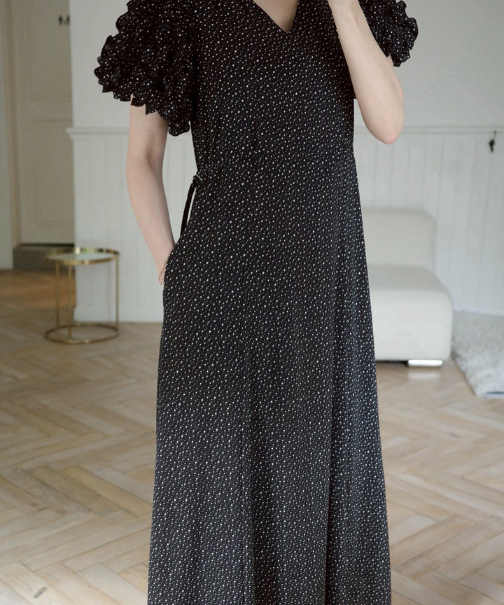 Color Dot Frill Dress