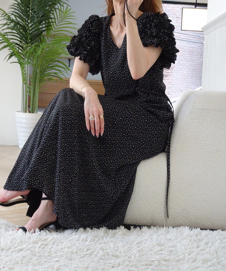 Color Dot Frill Dress