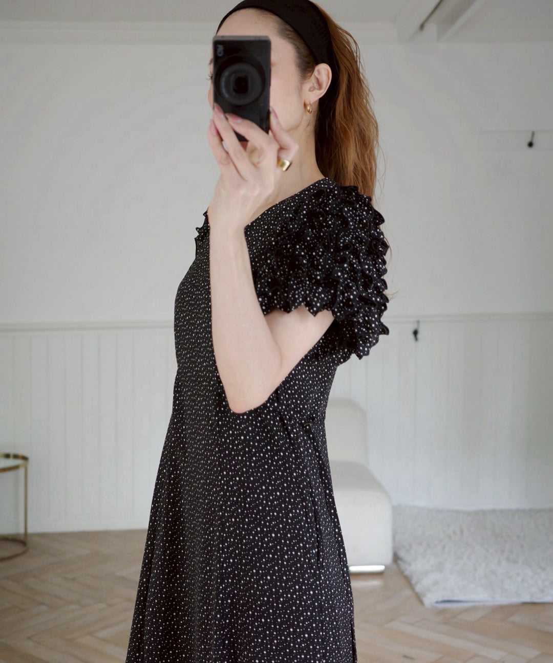 Color Dot Frill Dress