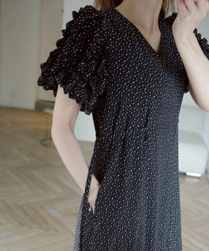Color Dot Frill Dress