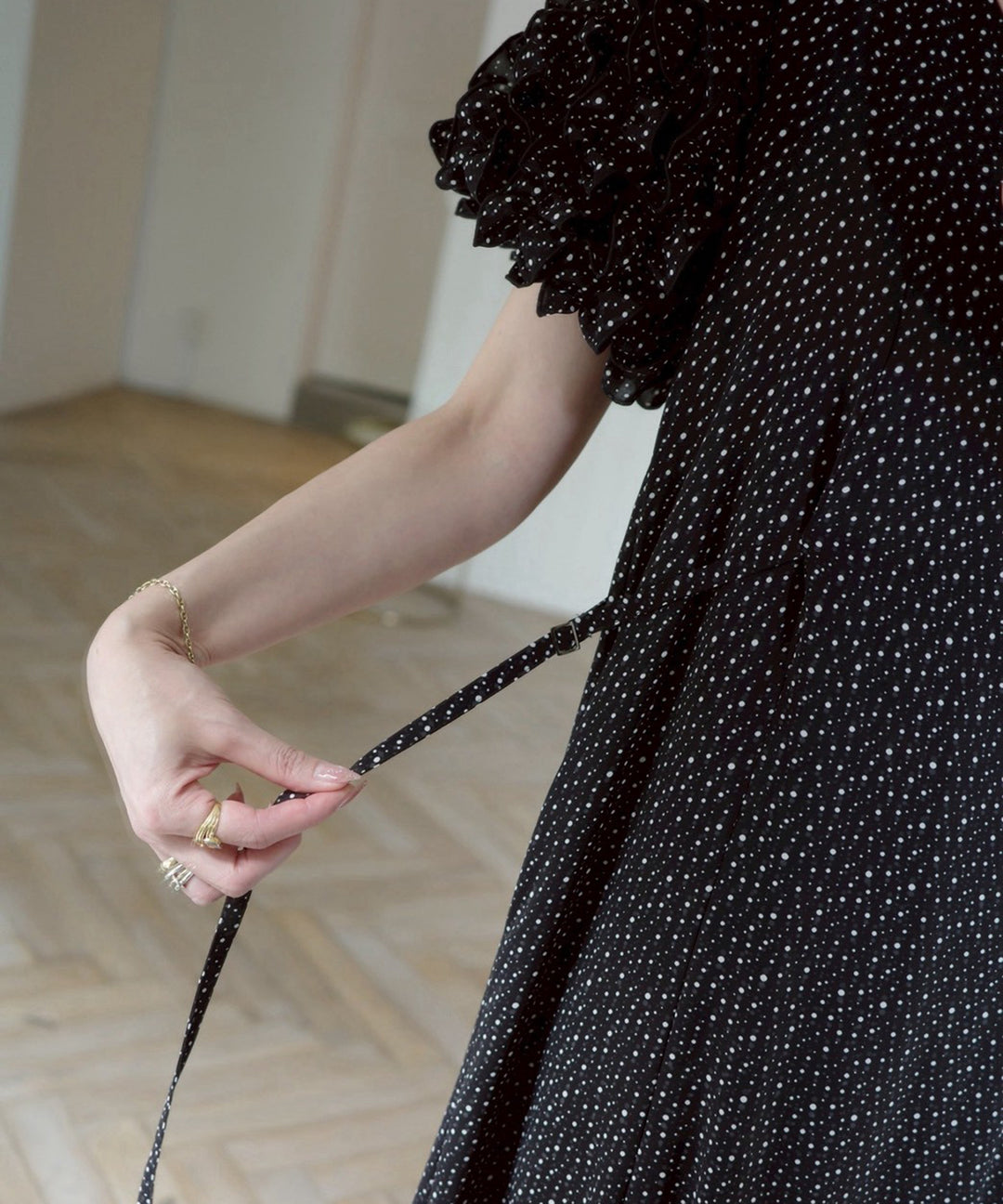 Color Dot Frill Dress