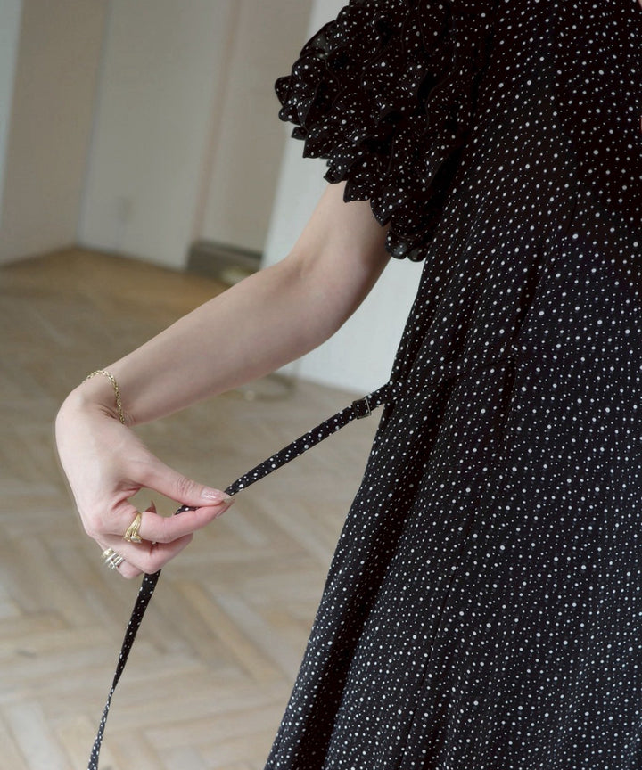 Color Dot Frill Dress