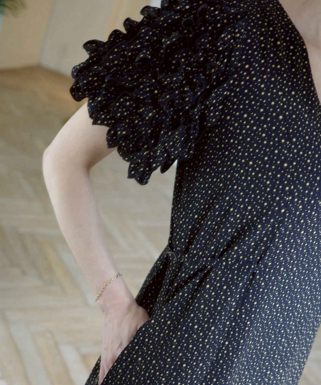 Color Dot Frill Dress