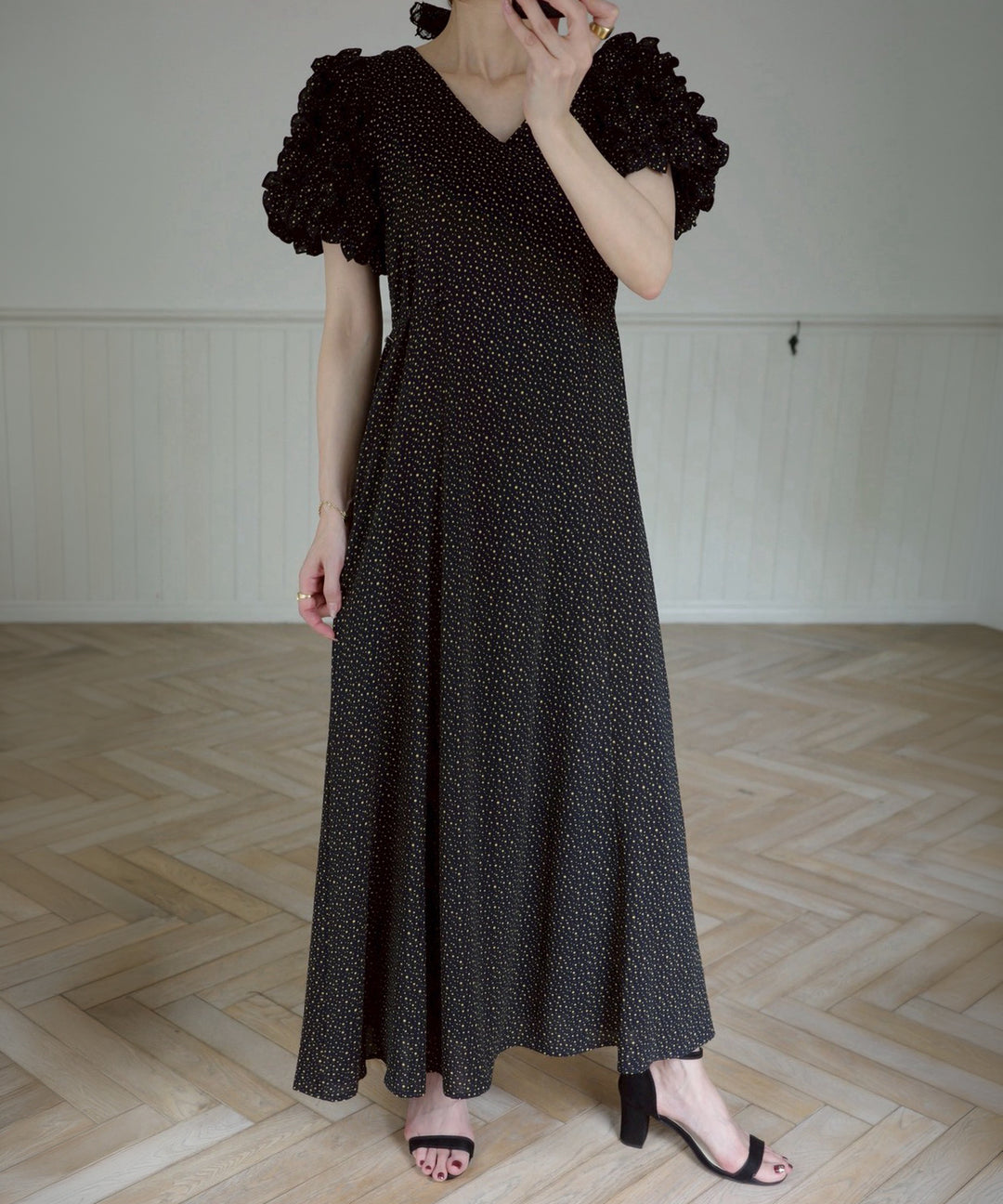 Color Dot Frill Dress