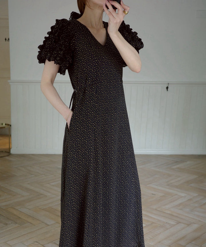 Color Dot Frill Dress