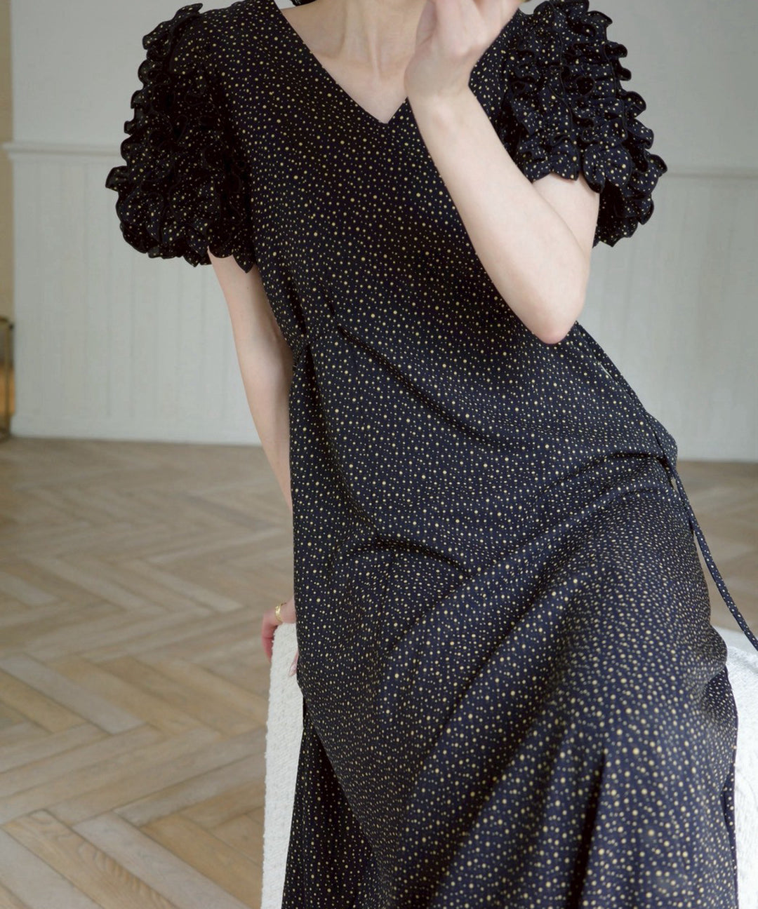 Color Dot Frill Dress