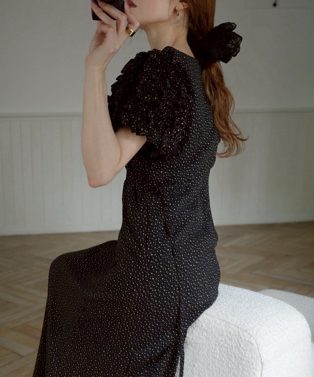 Color Dot Frill Dress