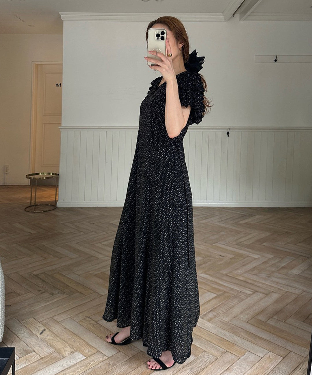 Color Dot Frill Dress