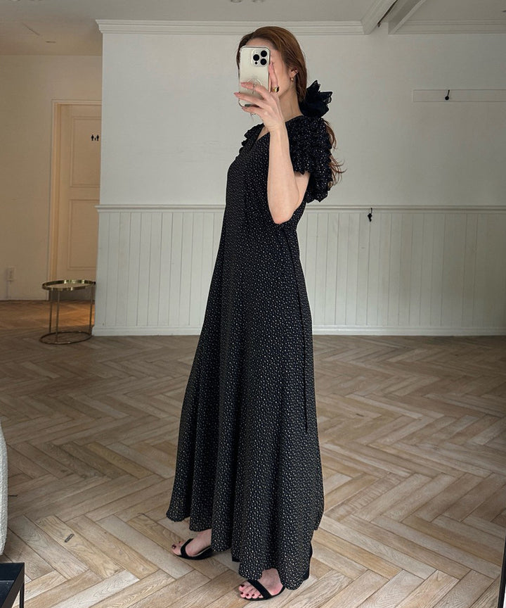 Color Dot Frill Dress