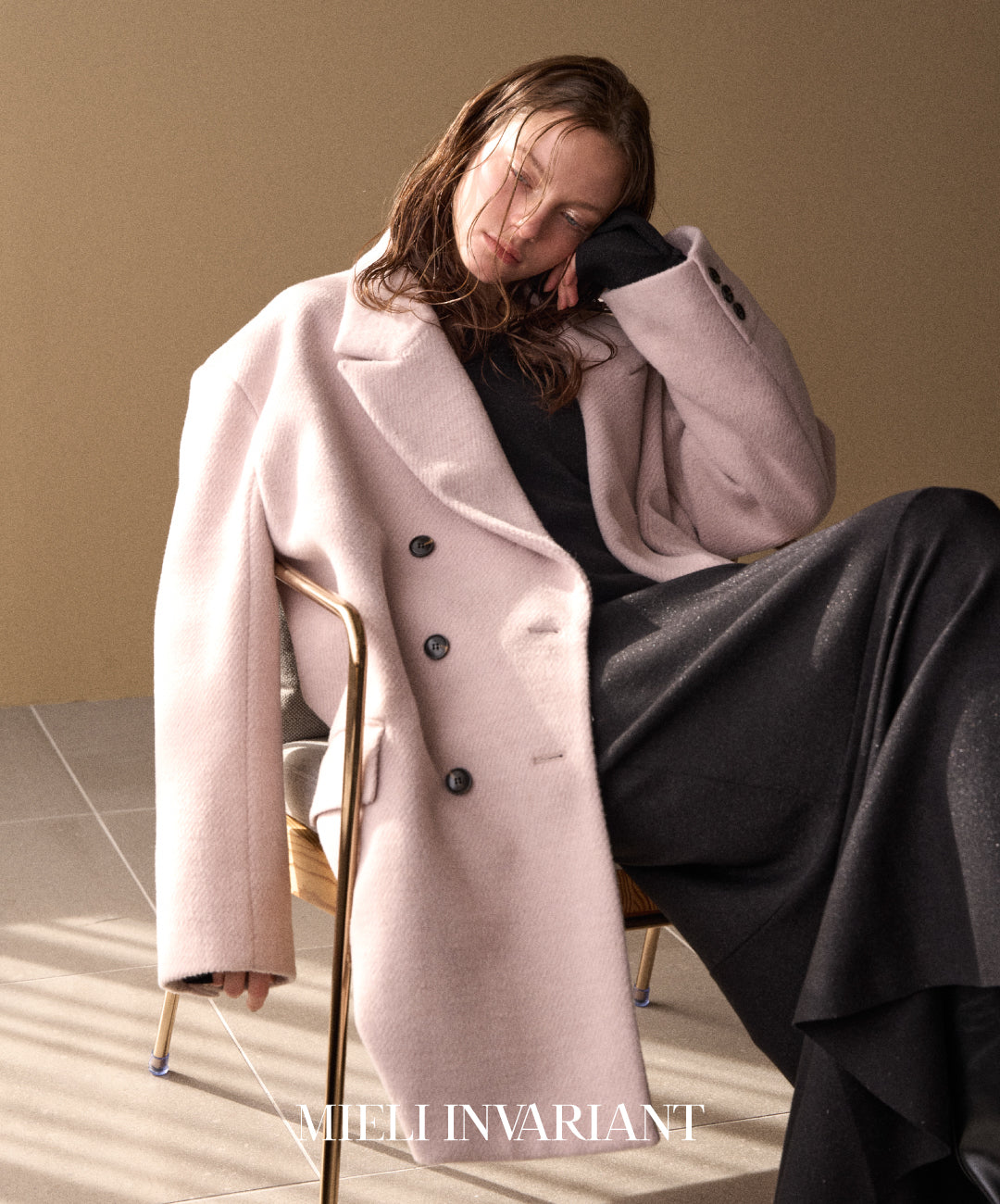 【新品タグ付き未使用】定番mieli invariant ロングコート　黒 スタイルミキサー STYLEMIXER 2WAYウールロングコート （BLK