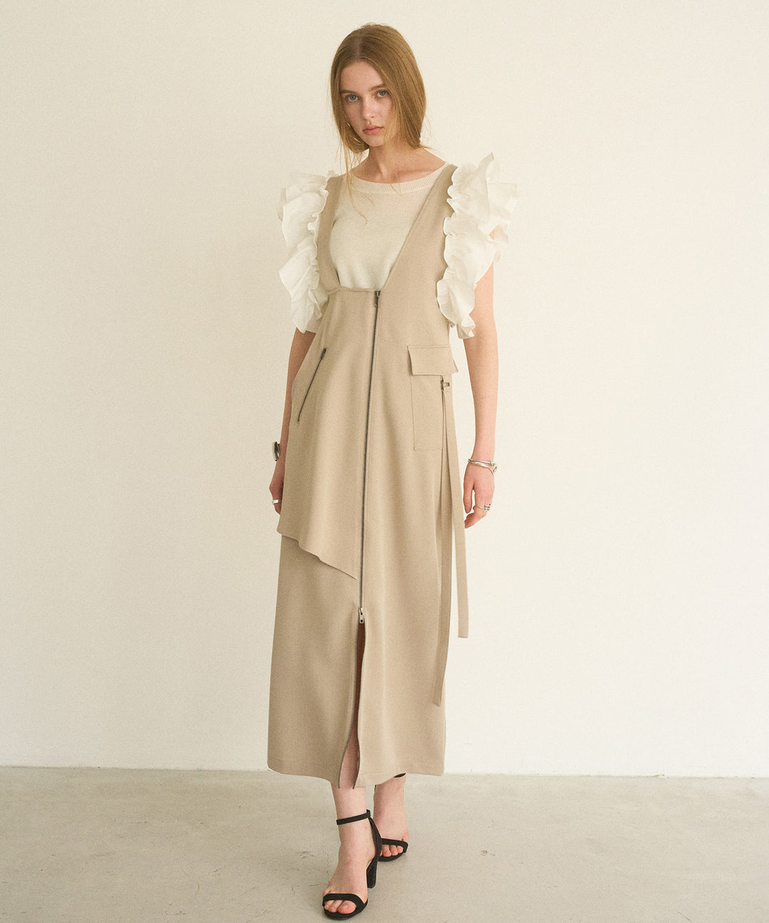 Zip Pencil Asymmetry Dress