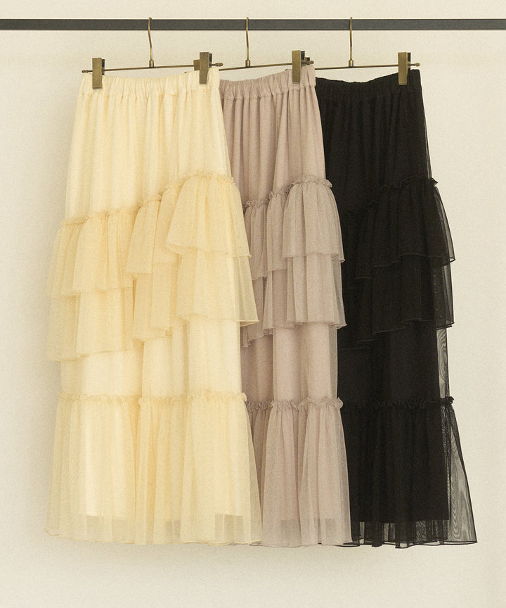 Lame Tulle Tiered Skirt