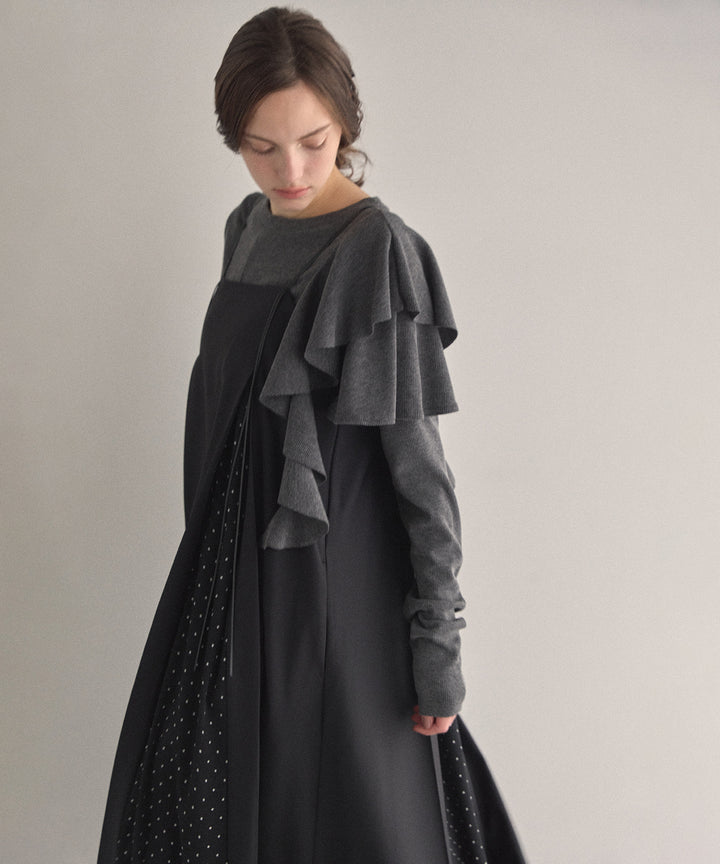 Asymmetry Ruffle Long Tee