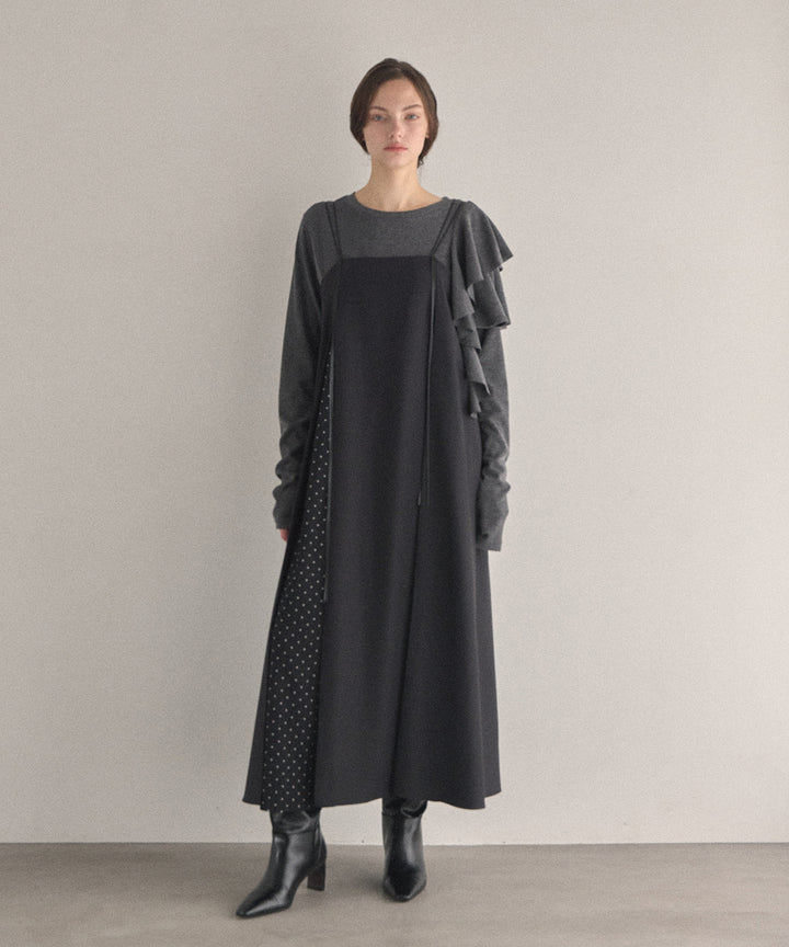 Asymmetry Ruffle Long Tee