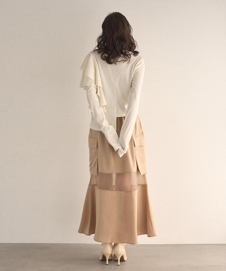 Asymmetry Ruffle Long Tee