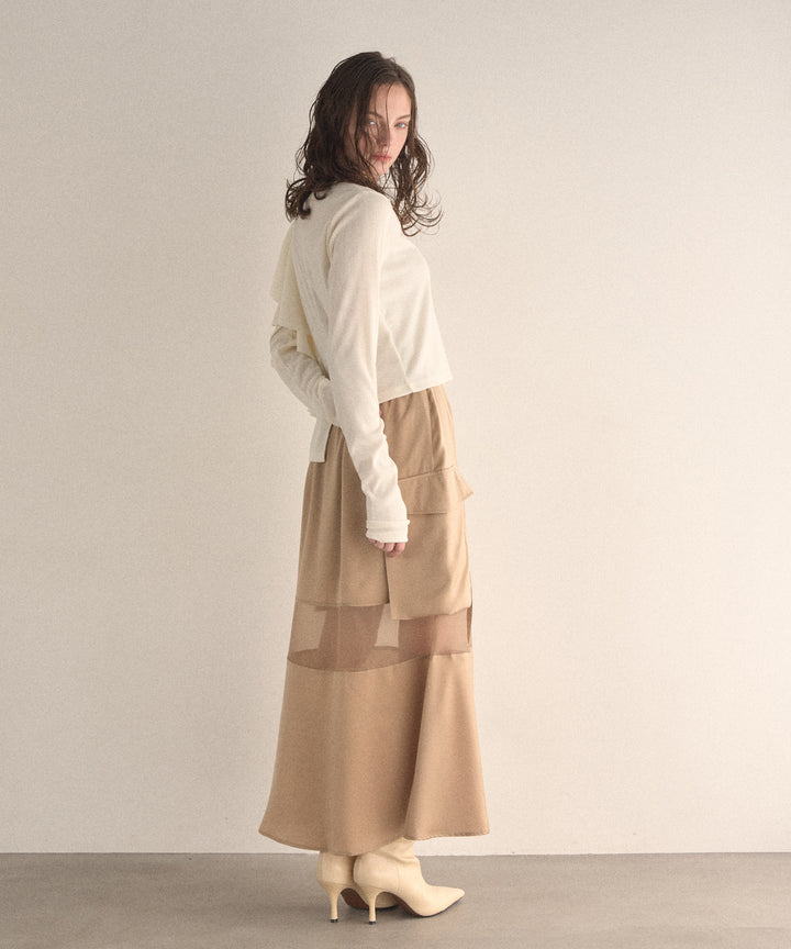 Asymmetry Ruffle Long Tee