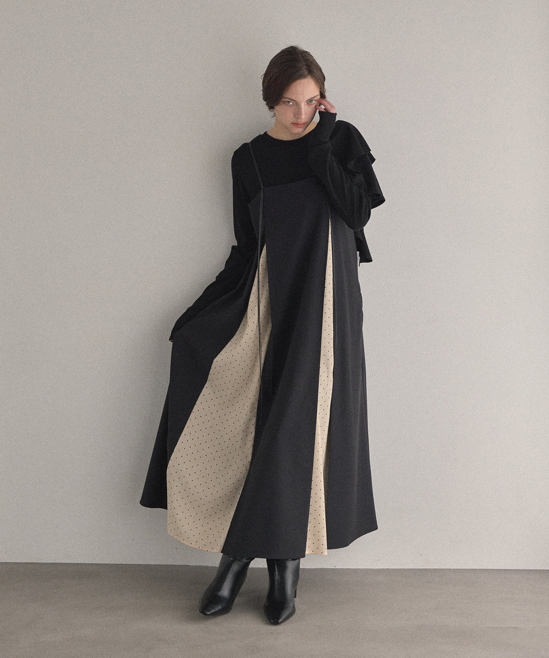 Asymmetry Ruffle Long Tee