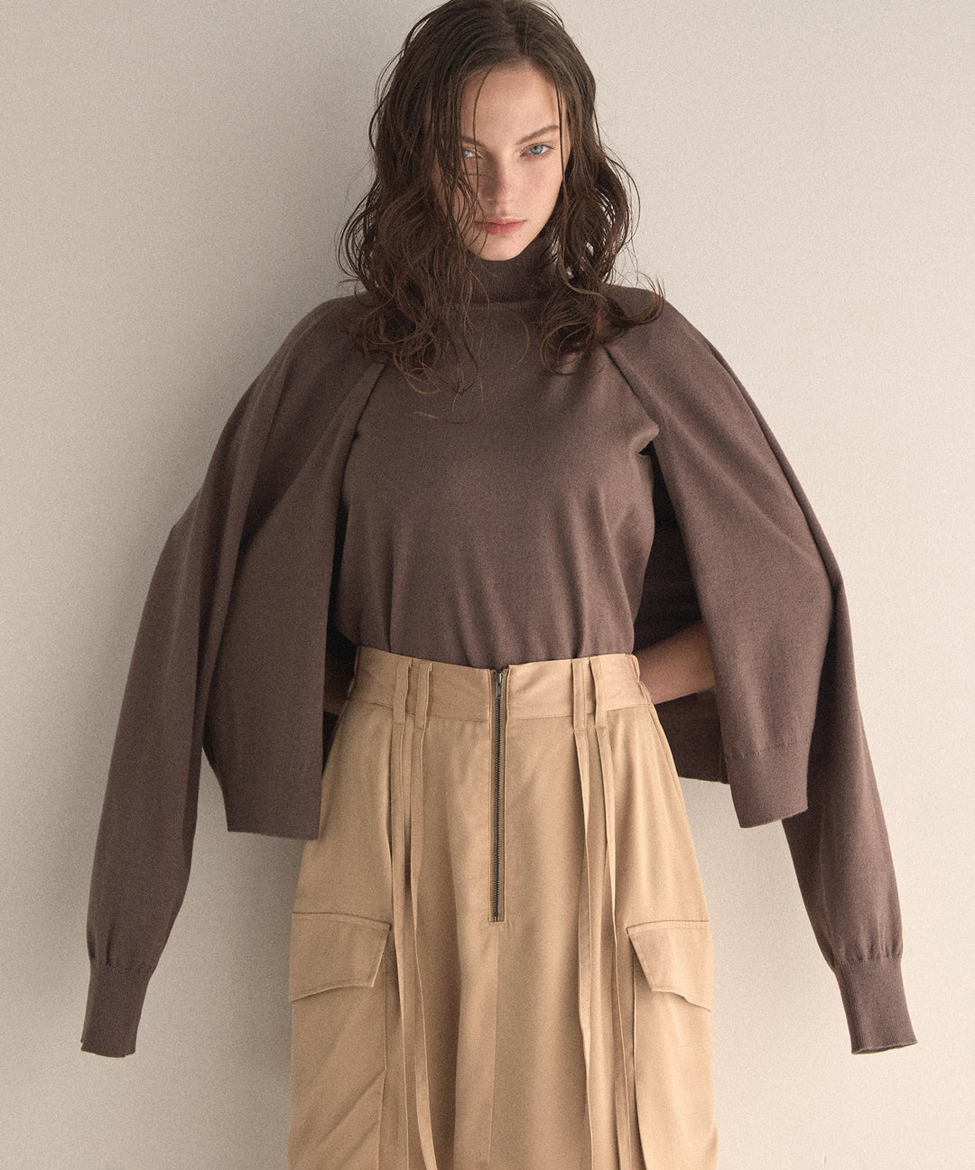 Layer Cape Ensemble Knit Tops