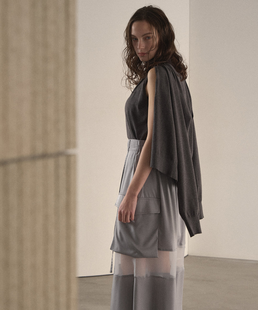 Layer Cape Ensemble Knit Tops