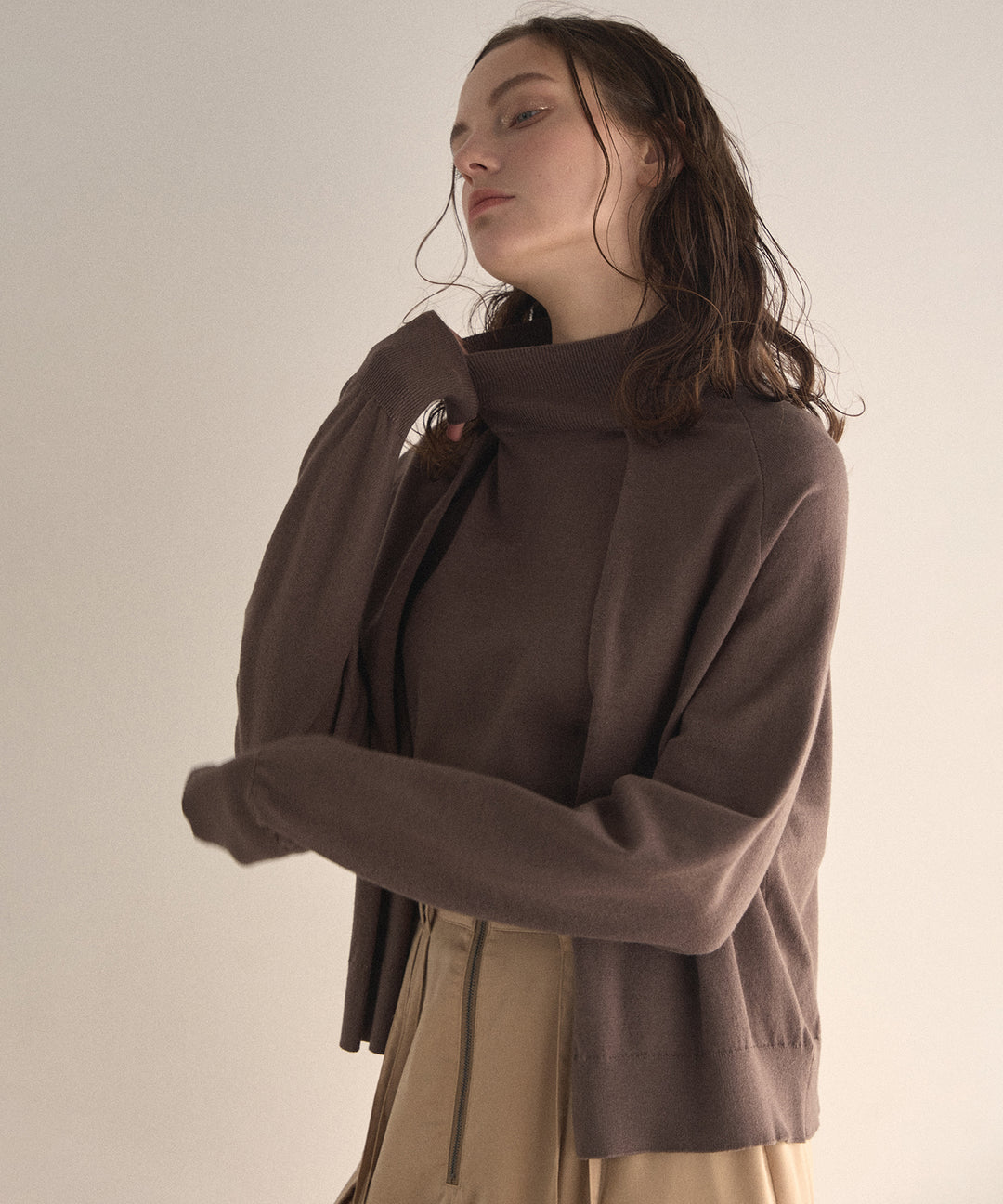 Layer Cape Ensemble Knit Tops