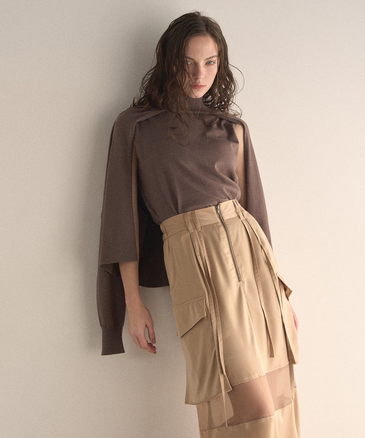 Layer Cape Ensemble Knit Tops