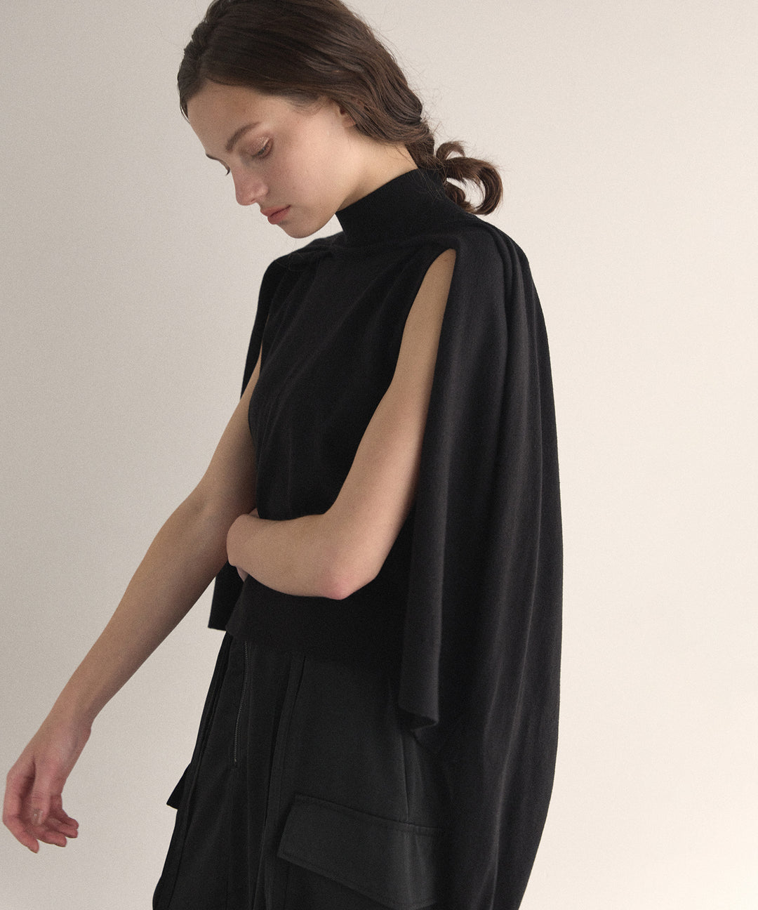 Layer Cape Ensemble Knit Tops
