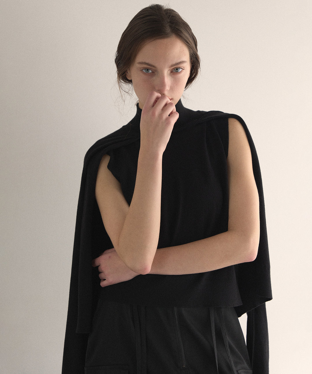 Layer Cape Ensemble Knit Tops