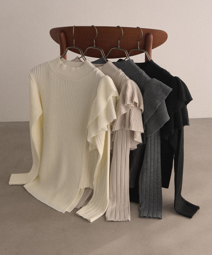 Milfull Frill Knit Tops