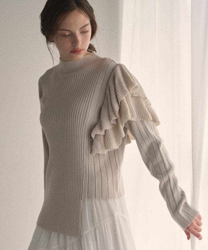 Milfull Frill Knit Tops