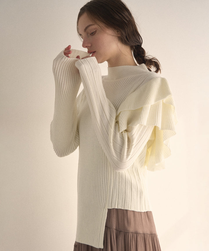 Milfull Frill Knit Tops
