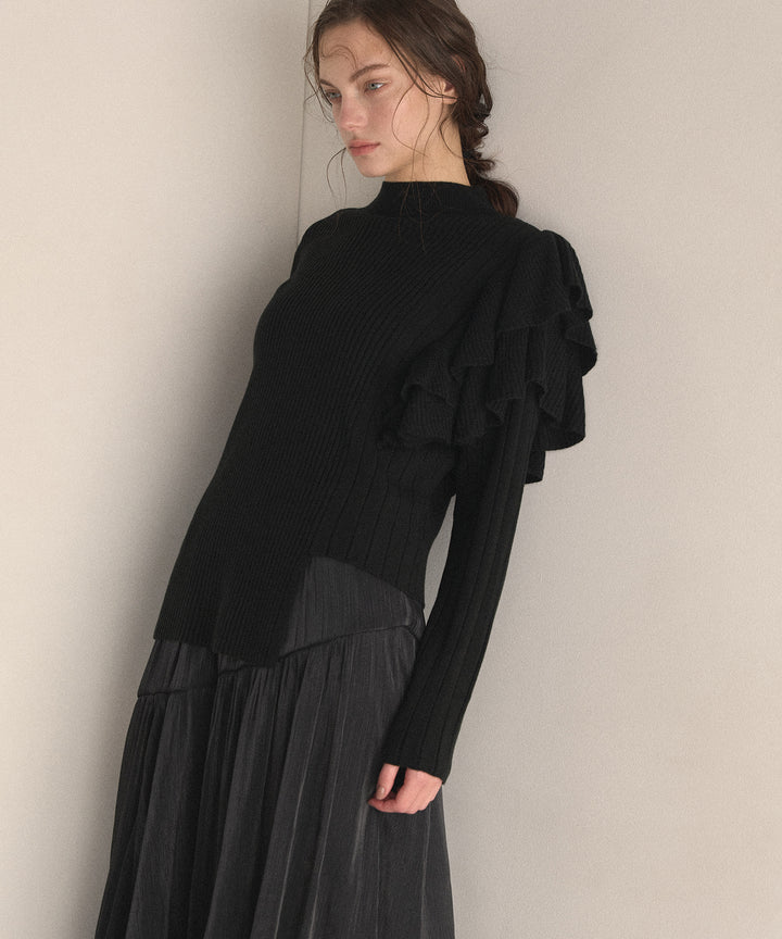 Milfull Frill Knit Tops