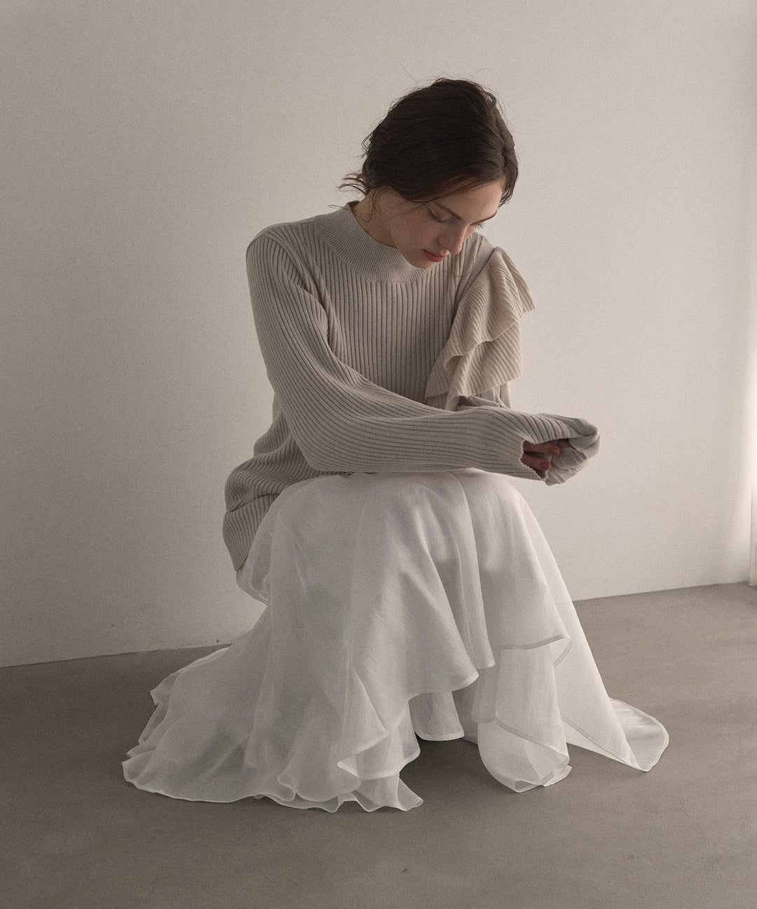 Milfull Frill Knit Tops