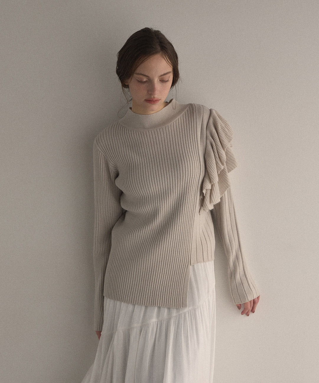 Milfull Frill Knit Tops