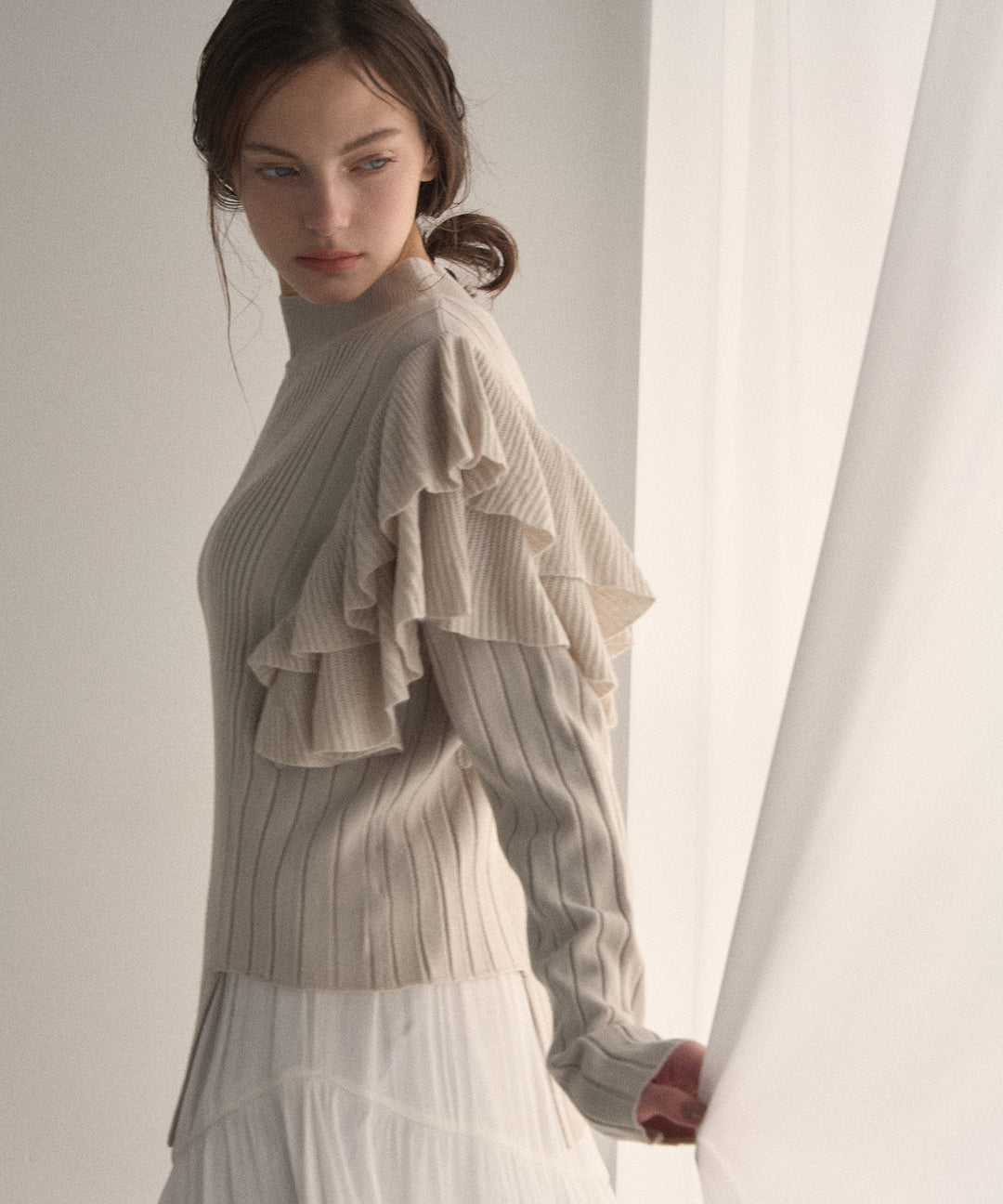 Milfull Frill Knit Tops