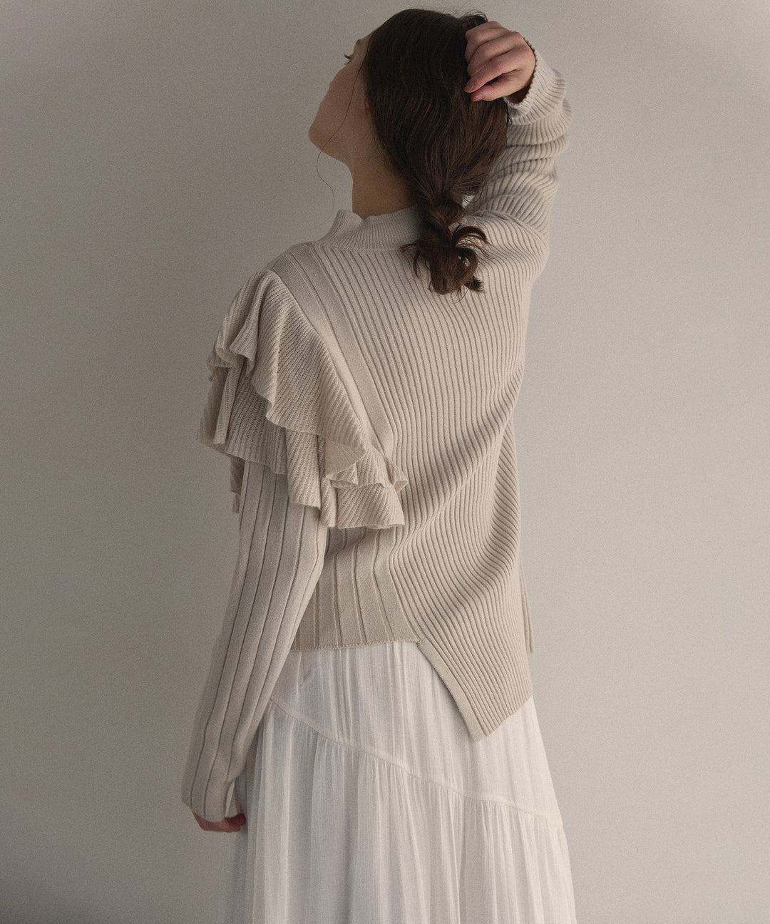 Milfull Frill Knit Tops