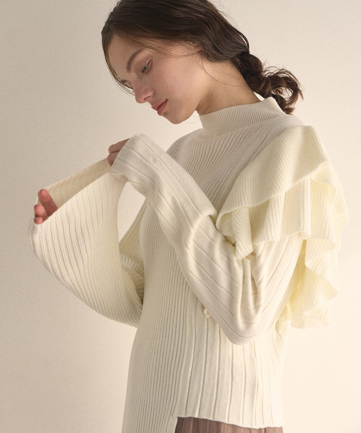 Milfull Frill Knit Tops