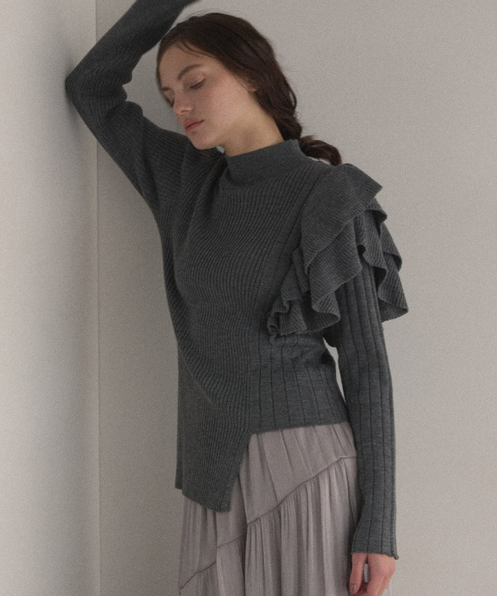 Milfull Frill Knit Tops