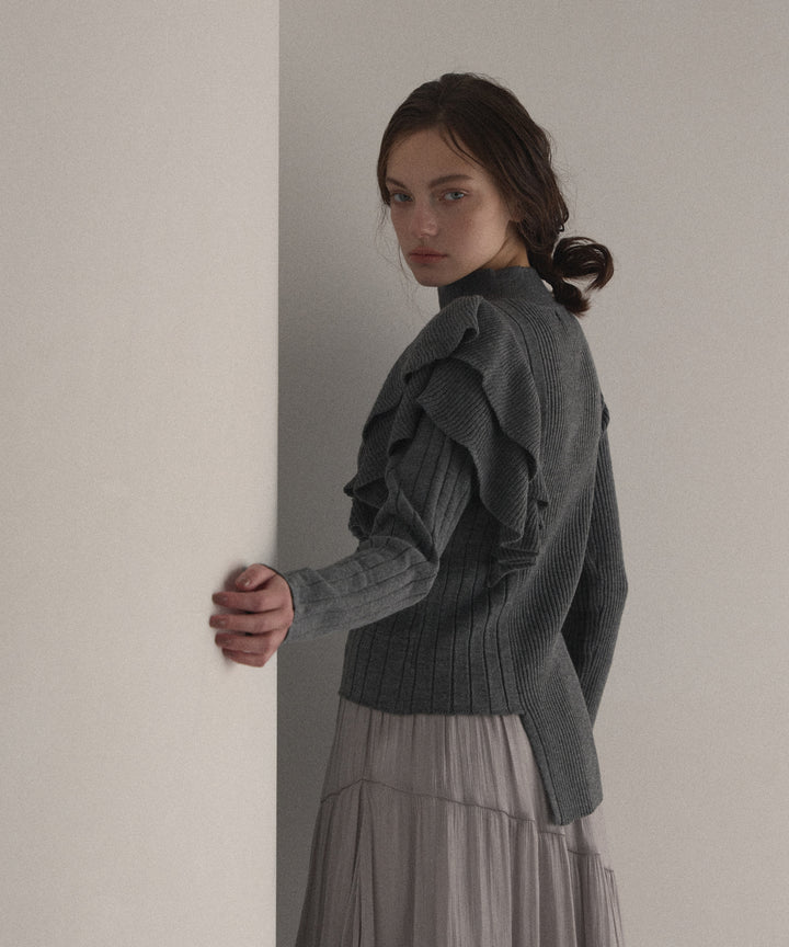 Milfull Frill Knit Tops