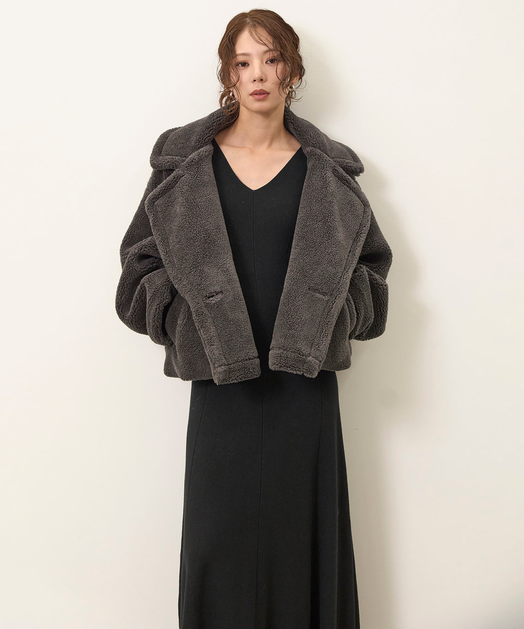 (eliuu)Shape Flare Knit Onepiece