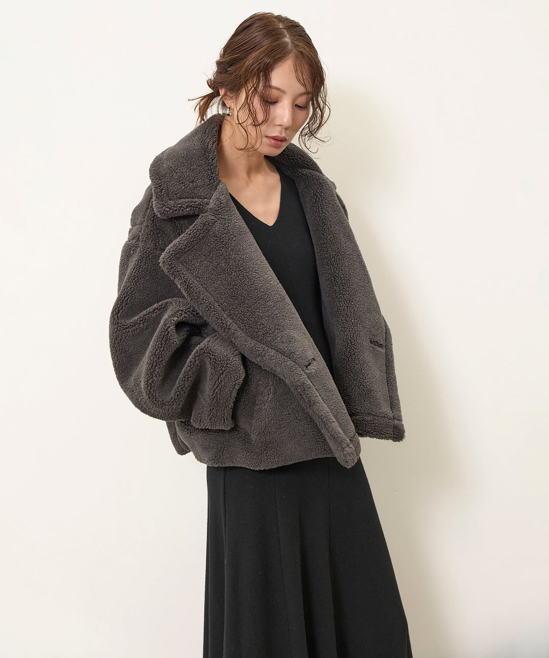 (eliuu)Shape Flare Knit Onepiece