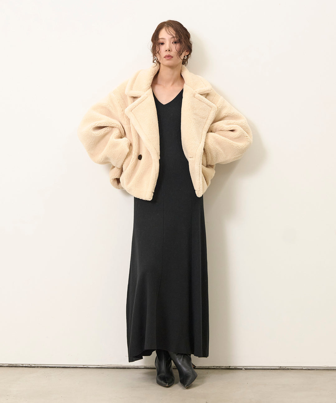 (eliuu)Shape Flare Knit Onepiece