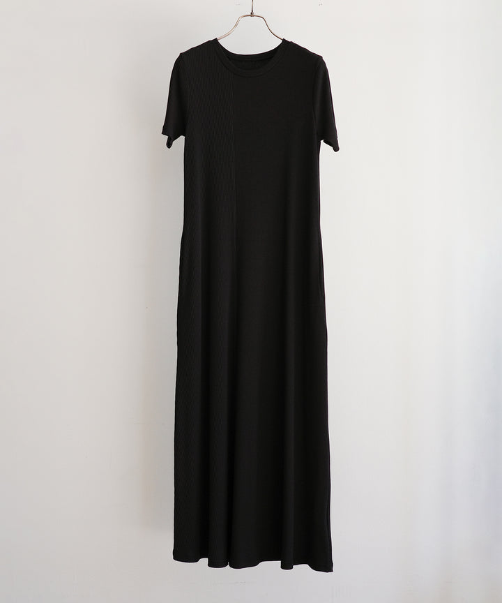Rib Pitch Cut Flare Dress