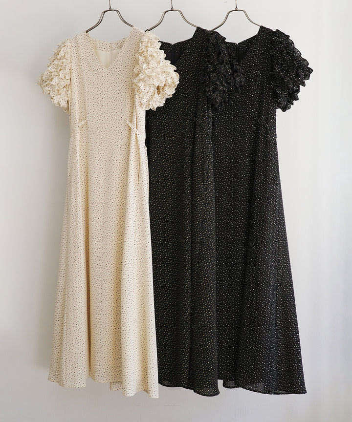 Color Dot Frill Dress